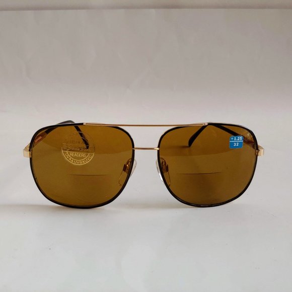 (NWT) Vintage 90's Navigator Bi-Focal Reading Sunglasses (Gold/Black) - Picture 1 of 4